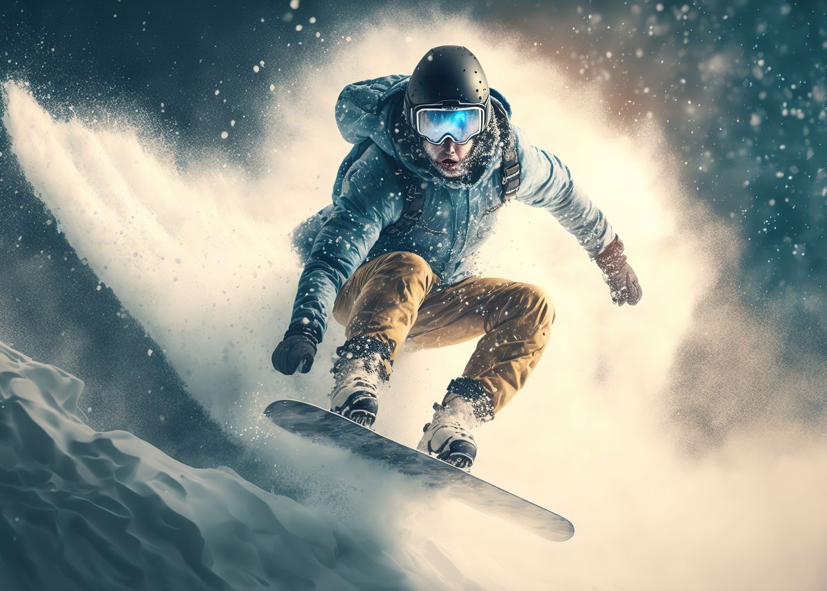 'Snowboard' Poster by Silhouette Anime Art | Displate
