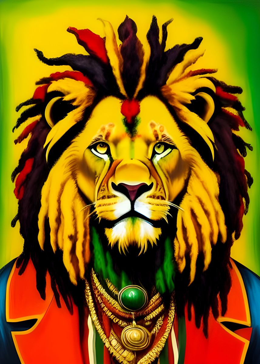 'Reggae Vibes Lion' Poster, picture, metal print, paint by ANDRE MCKAY ...