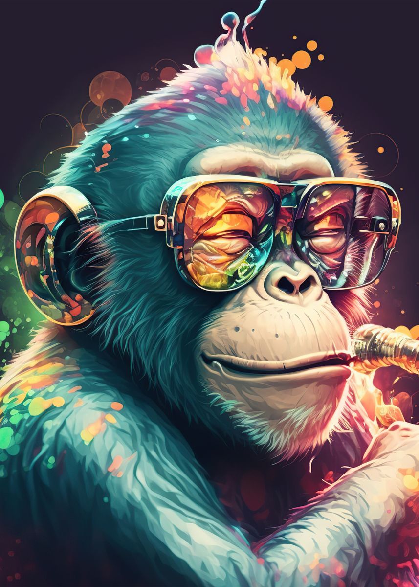 'Marijuana monkey' Poster by Atlas Mcguire | Displate