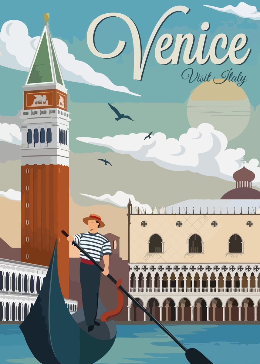 'Travel to venice' Poster, picture, metal print, paint by Leonardo ...