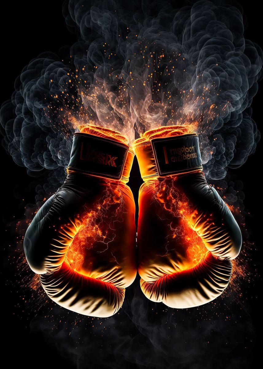 'Boxing Gloves' Poster, picture, metal print, paint by Zachariah Stacey