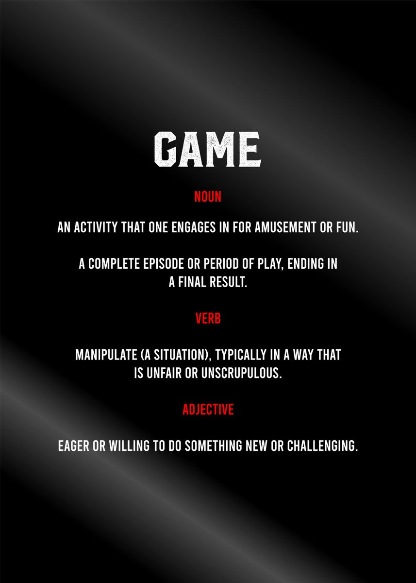 'game definition' Poster by Bestselling Displate Poster Displate