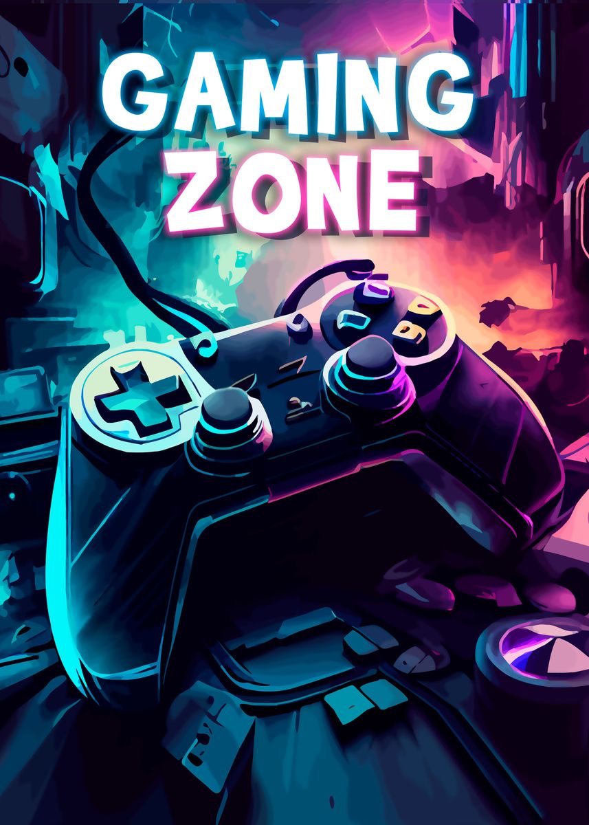 'Play Station Game Gaming' Poster, picture, metal print, paint by