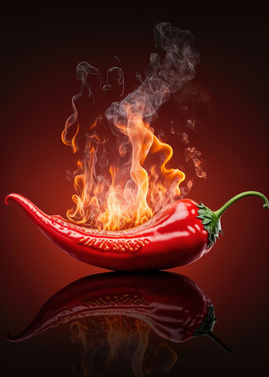 'red chili pepper ' Poster by Chester Draper Displate