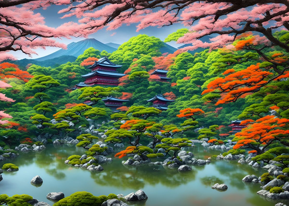 'Japanese forest' Poster by Below Horizon | Displate