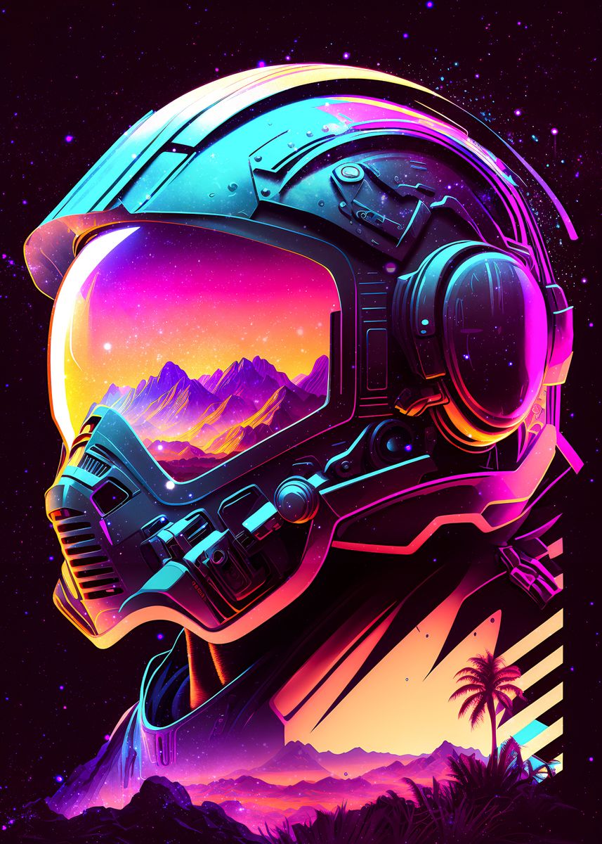 Synthwave hot sale motorcycle helmet