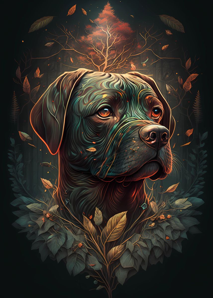 'Boxer Dog Dream' Poster, picture, metal print, paint by JoshuaMMoody