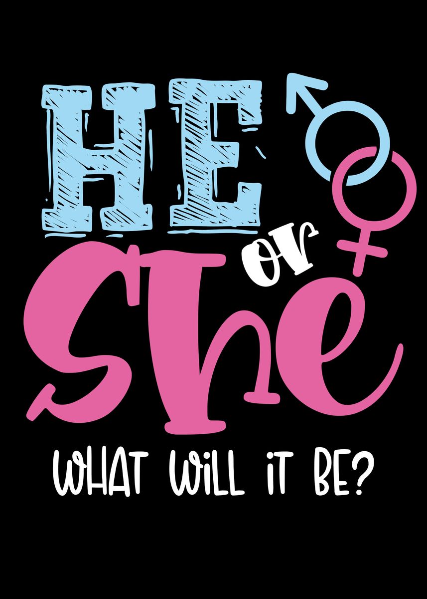 'He or she what will it be' Poster, picture, metal print, paint by BeMi ...