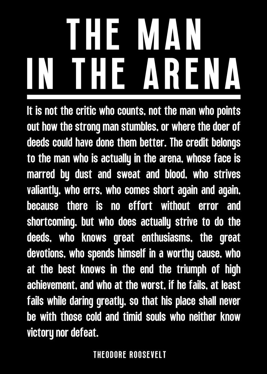'The Man in the Arena' Poster, picture, metal print, paint by Nae - What Channel Is Man In The Arena On