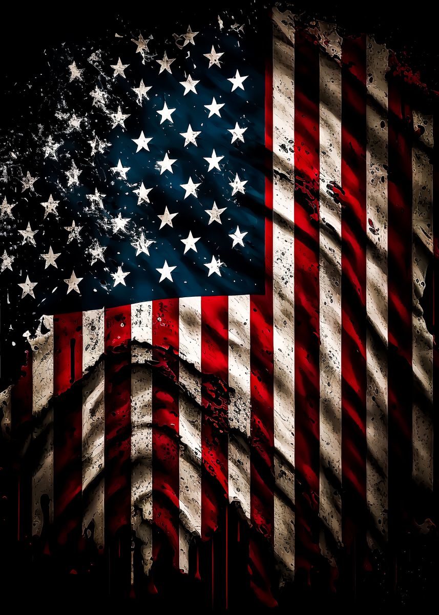 'american Flag' Poster, Picture, Metal Print, Paint By Alycepreston 