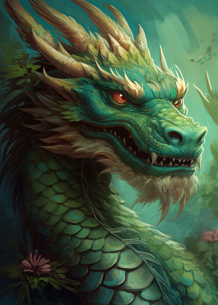 'Ancient Chinese Dragon ' Poster, picture, metal print, paint by ...