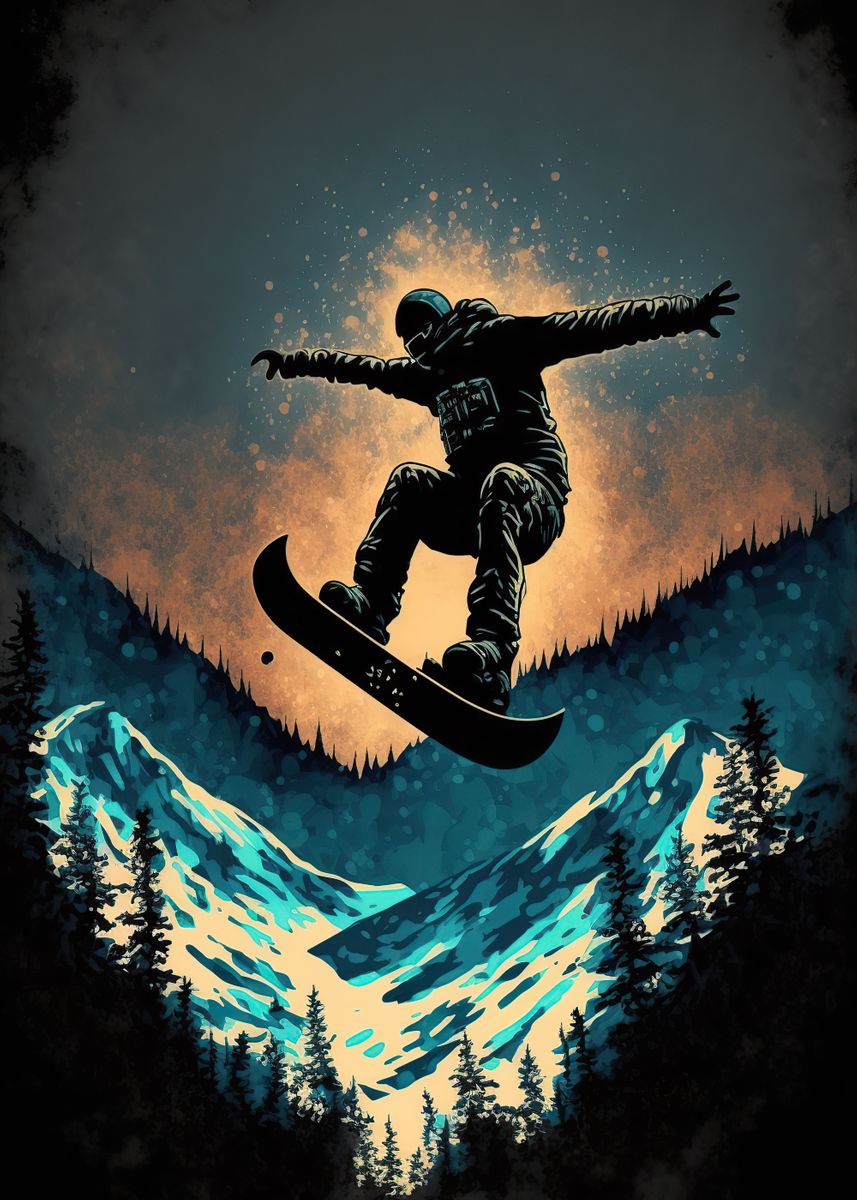 ‘Snowboard ’ Poster by Anime Manga | Displate