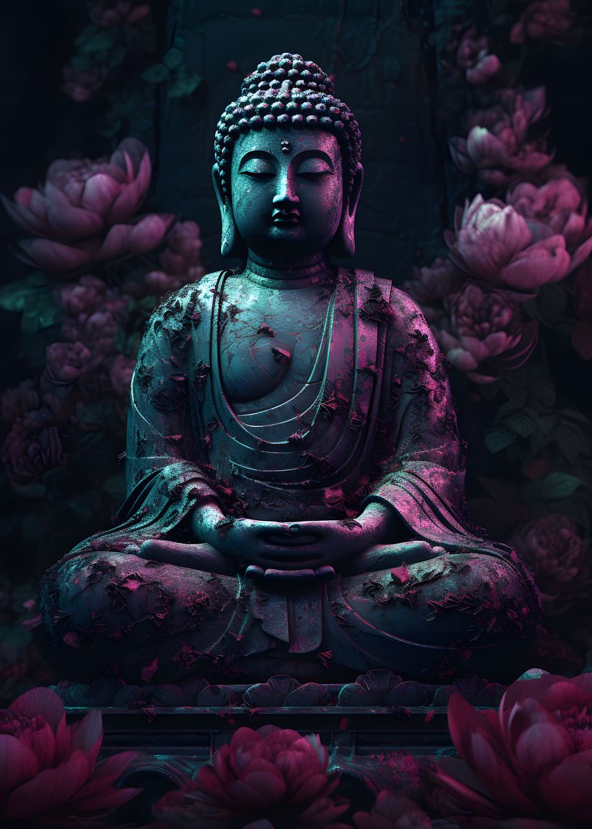 'Purple Buddha' Poster, picture, metal print, paint by David Godbehere ...