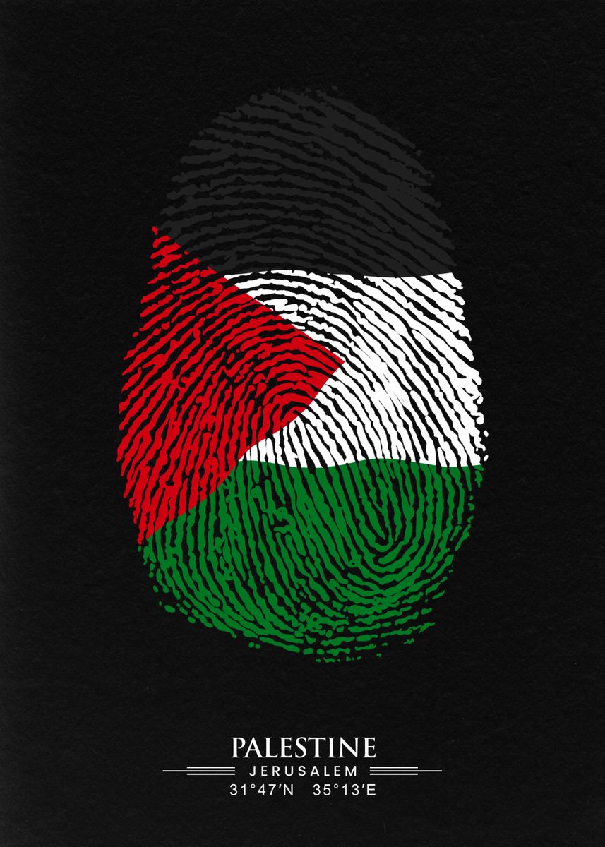 'palestine finger flag art' Poster, picture, metal print, paint by ...