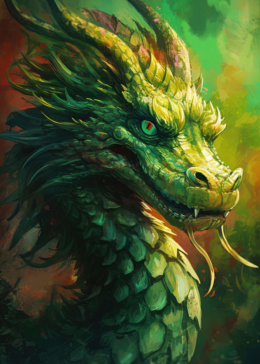 'Chinese Forest Dragon' Poster, picture, metal print, paint by ...