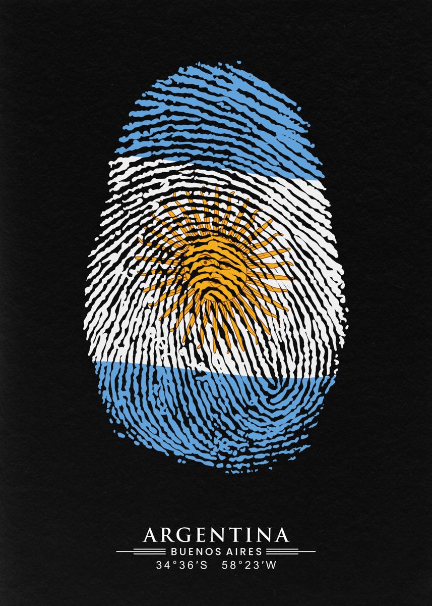 'Argentina finger flag' Poster, picture, metal print, paint by yunur ...