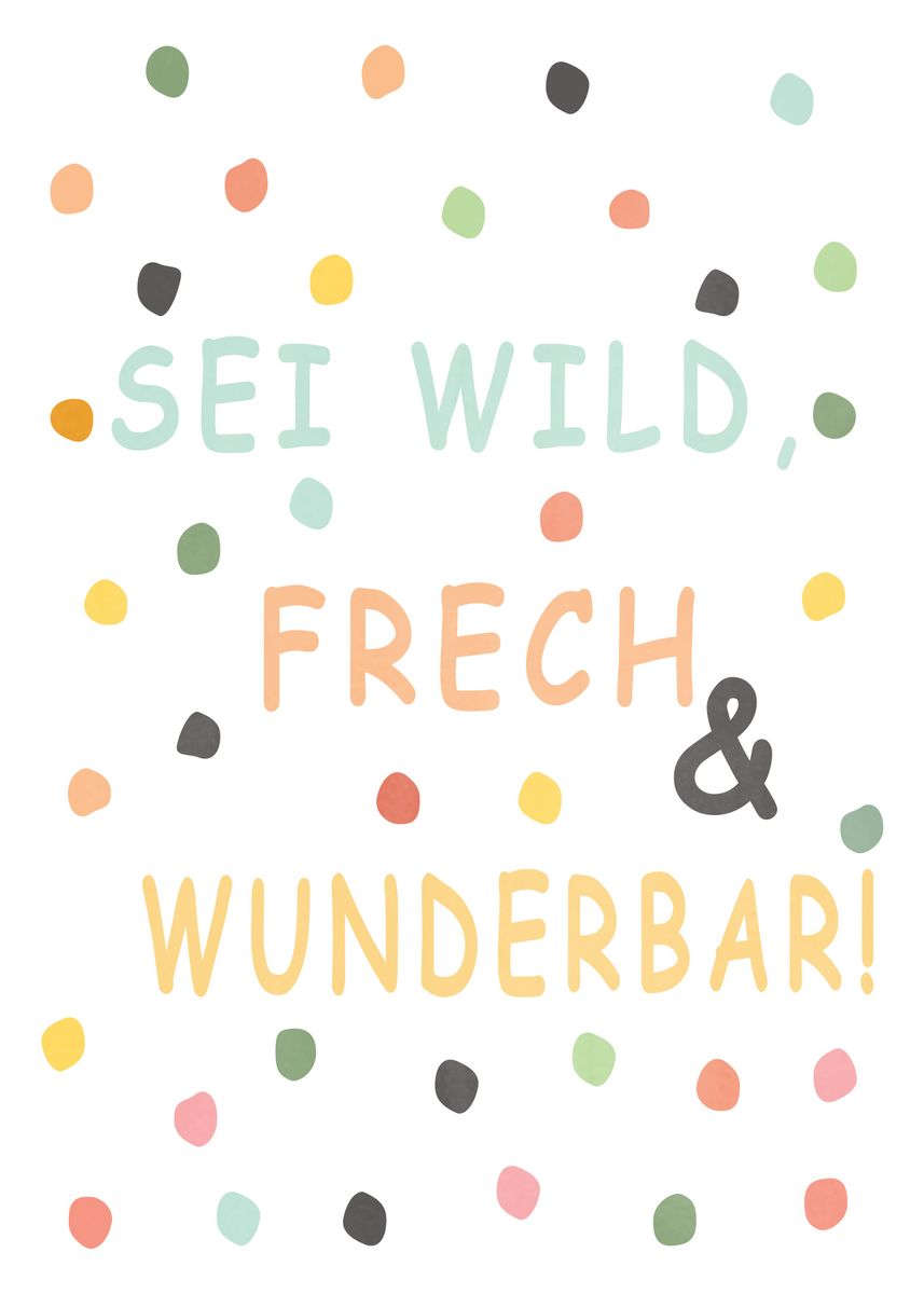 'Kinderzimmer Deko Spruch' Poster, picture, metal print, paint by