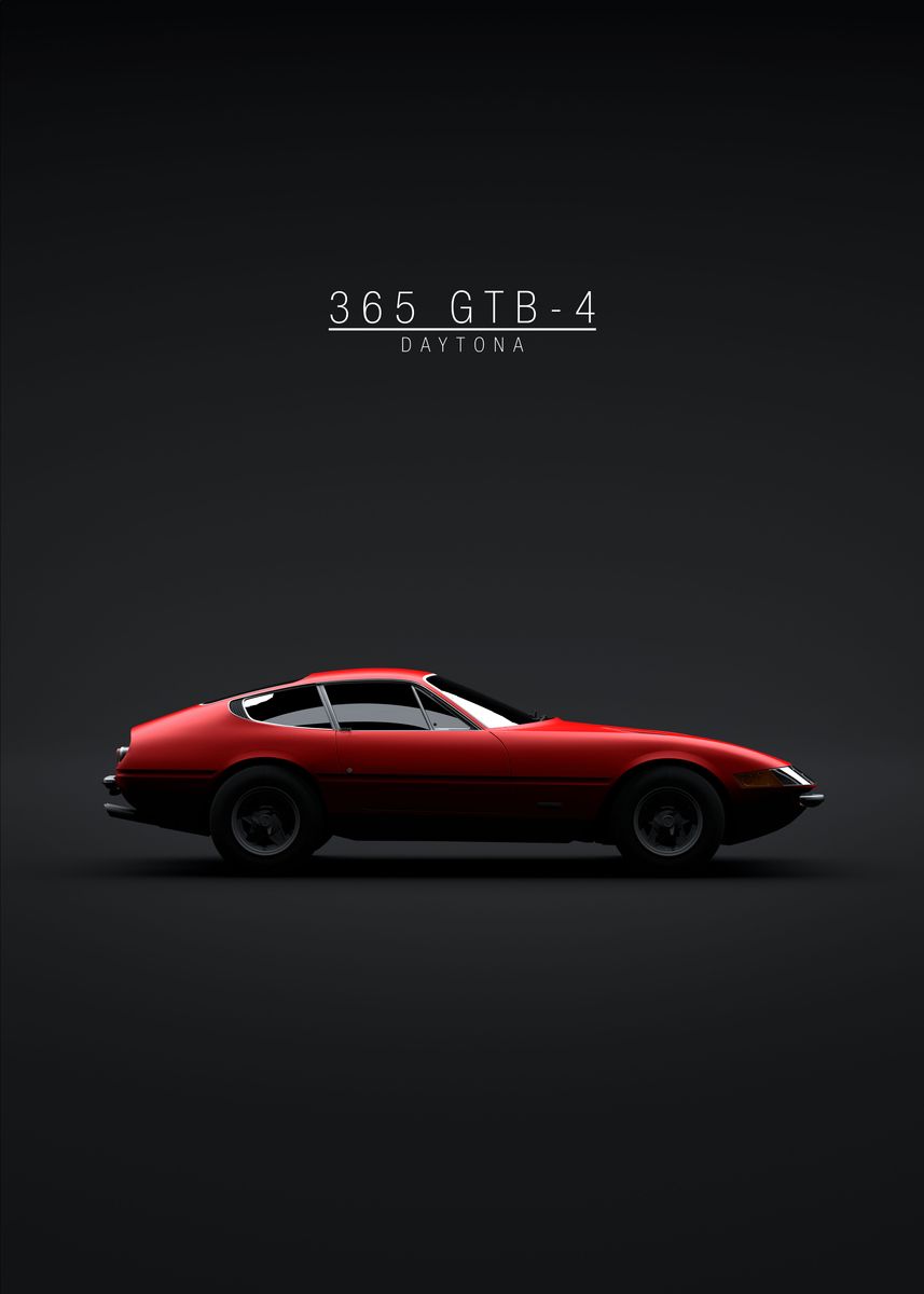 'ferrari 365 Gtb4 Daytona' Poster, Picture, Metal Print, Paint By 21 