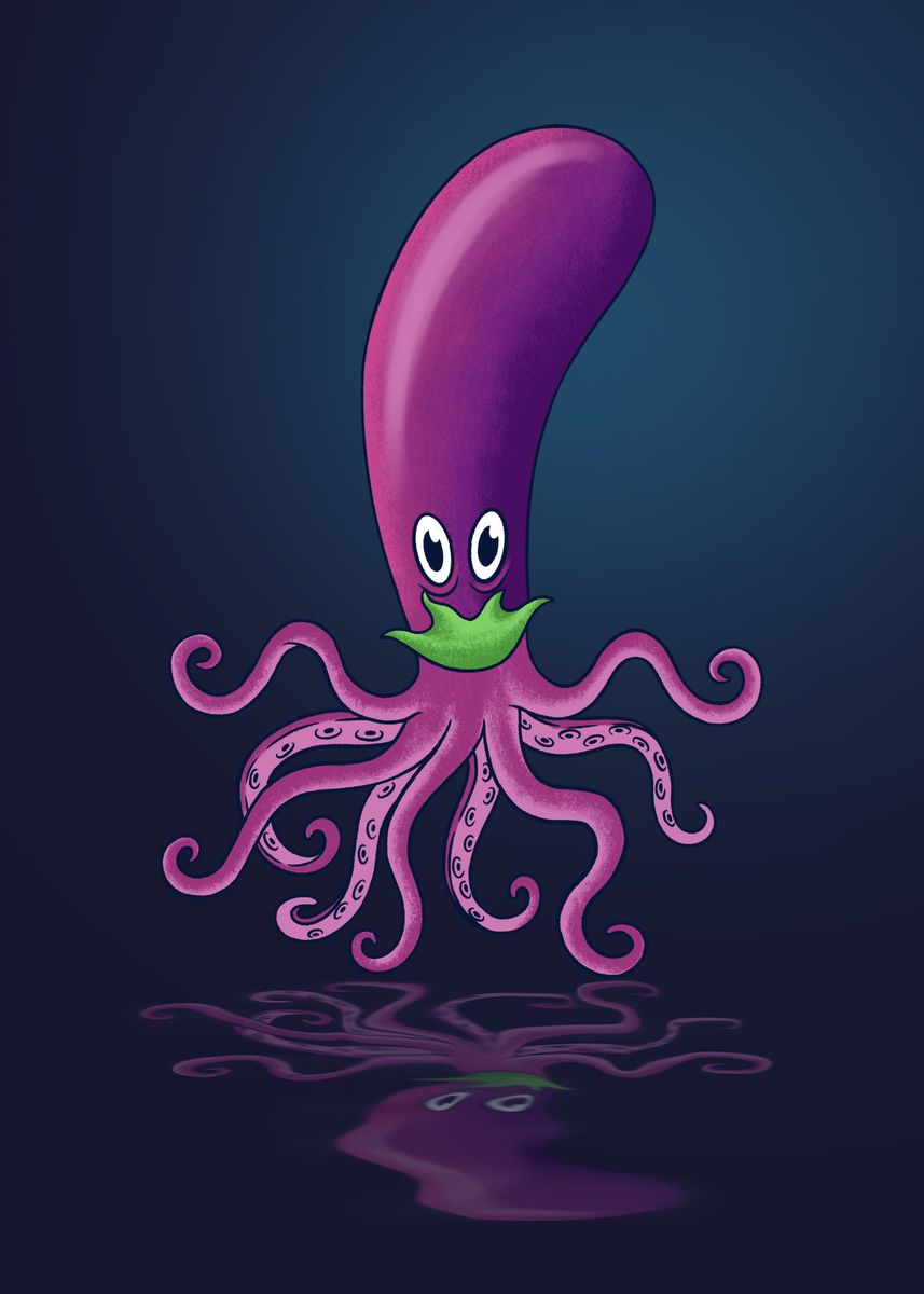 'Funny Eggplant Vegetable' Poster by masn Displate