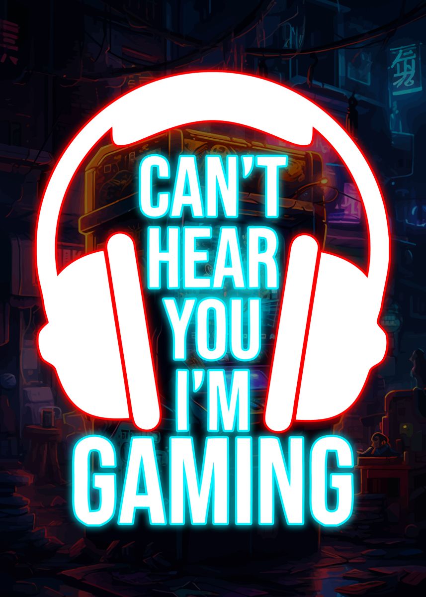 'Gaming Gamer Neon Poster' Poster by Neon Poster | Displate