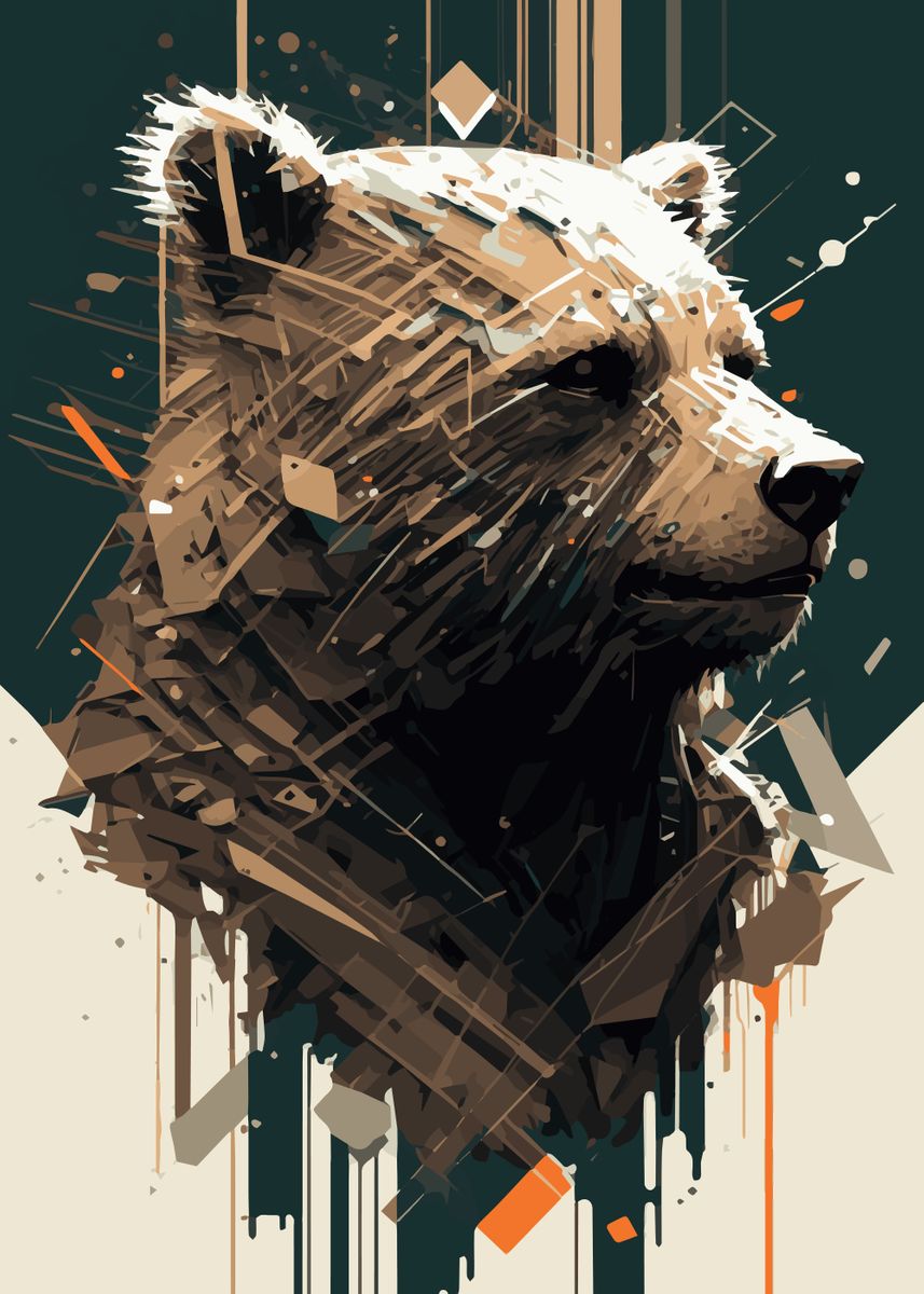 'Bear Cyber Animal' Poster by NikoB | Displate