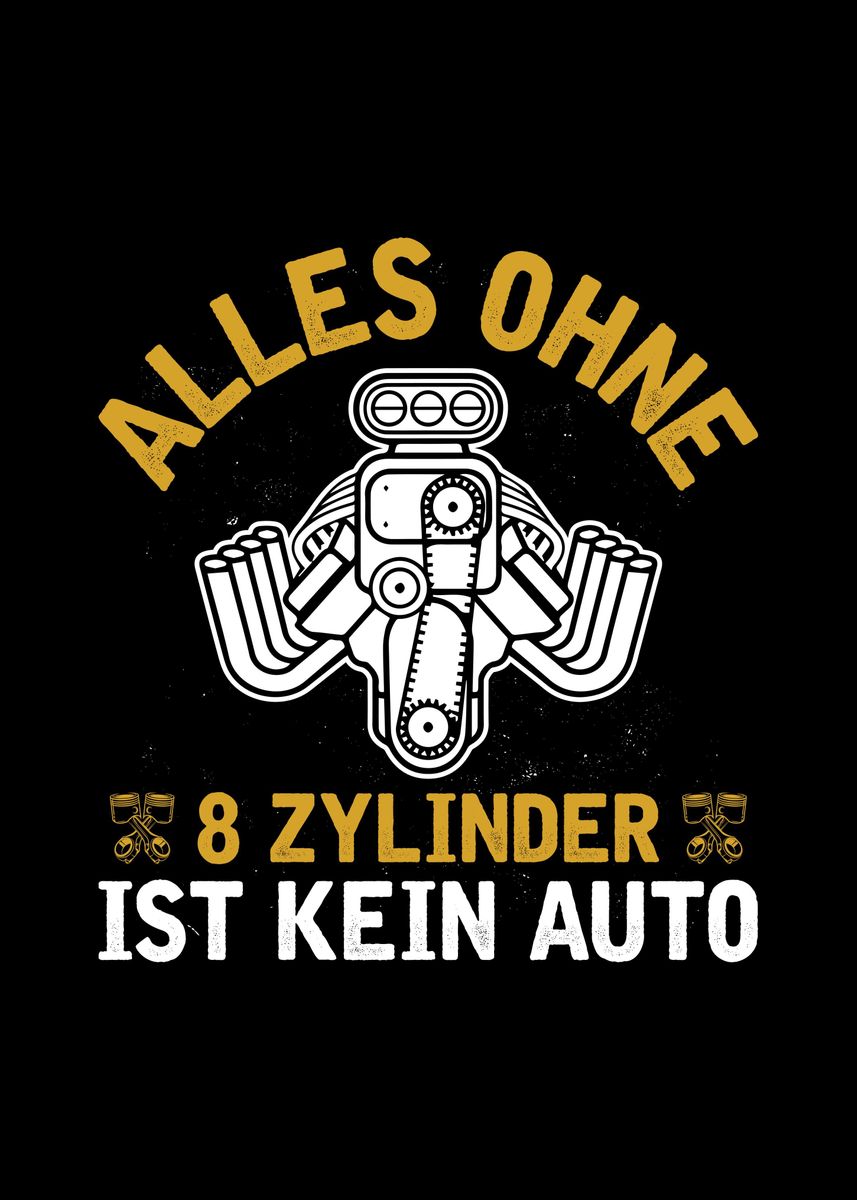 'Tuner Tuning German V8' Poster, picture, metal print, paint by