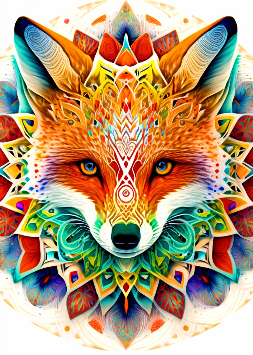 'Colorful Fox' Poster by Annie Mcman | Displate