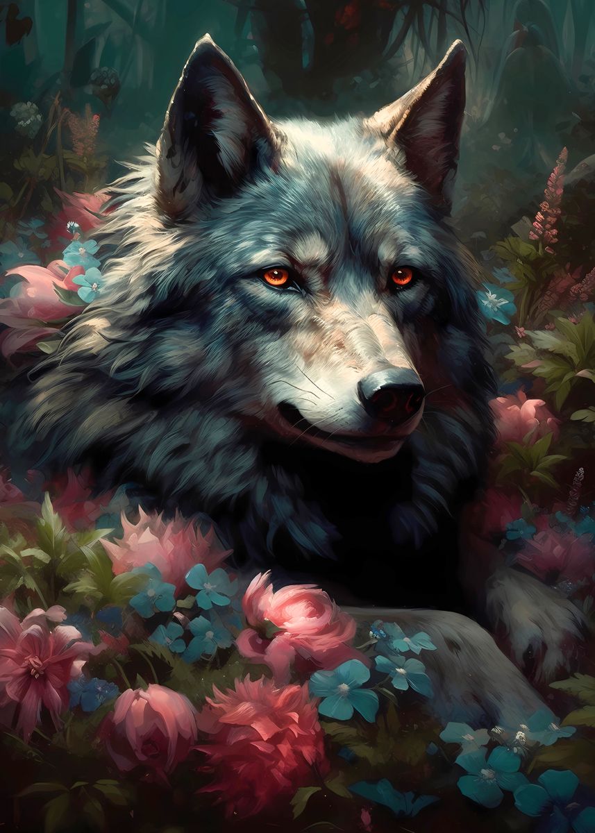 'Wolf Magical world' Poster, picture, metal print, paint by Keeling ...