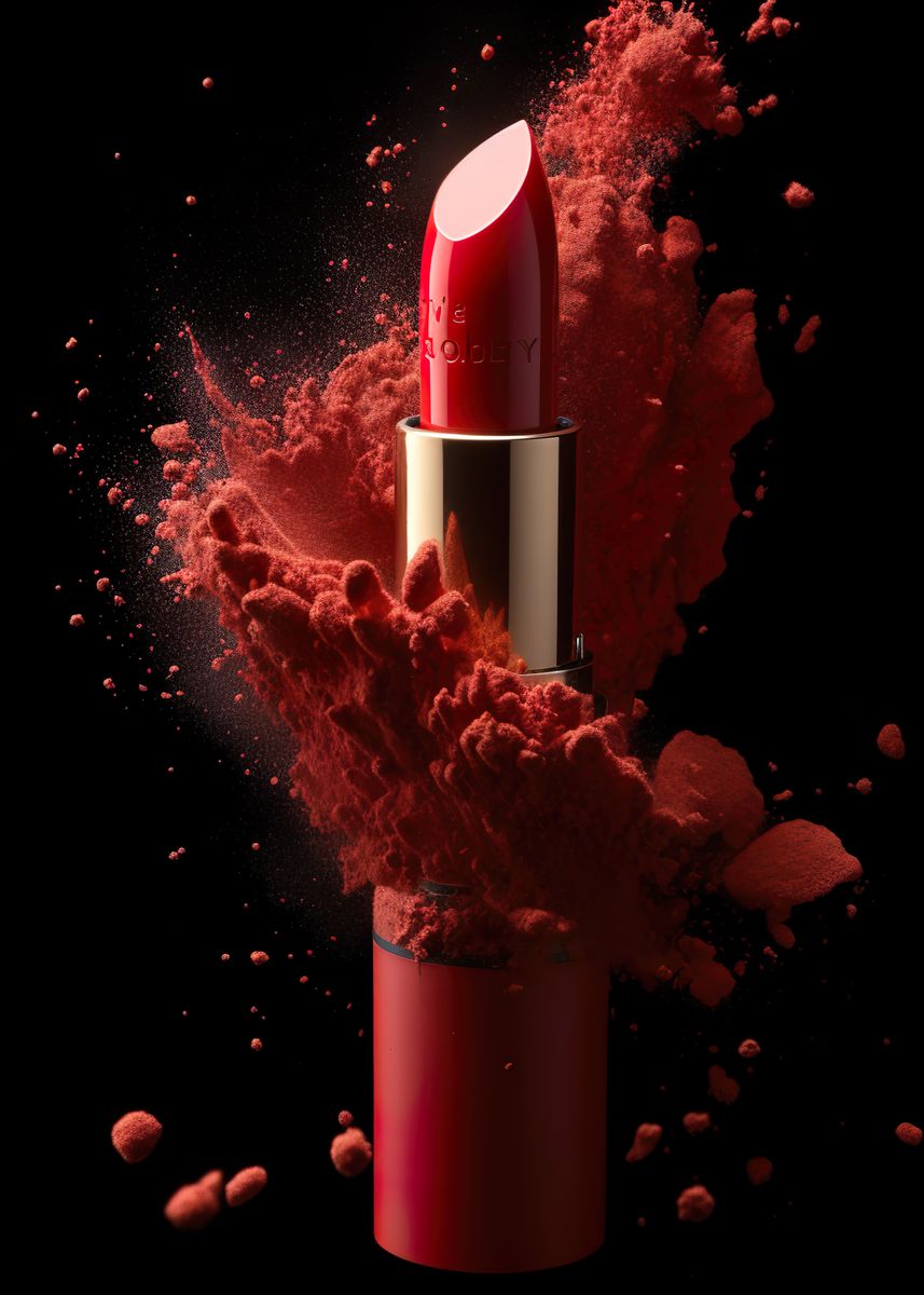'Red lipstick illustration' Poster by Markus Mikolai | Displate