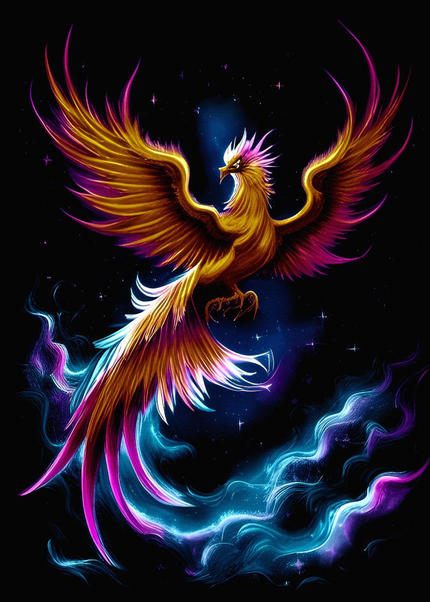 'Cosmic Phoenix' Poster by ANDRE MCKAY | Displate