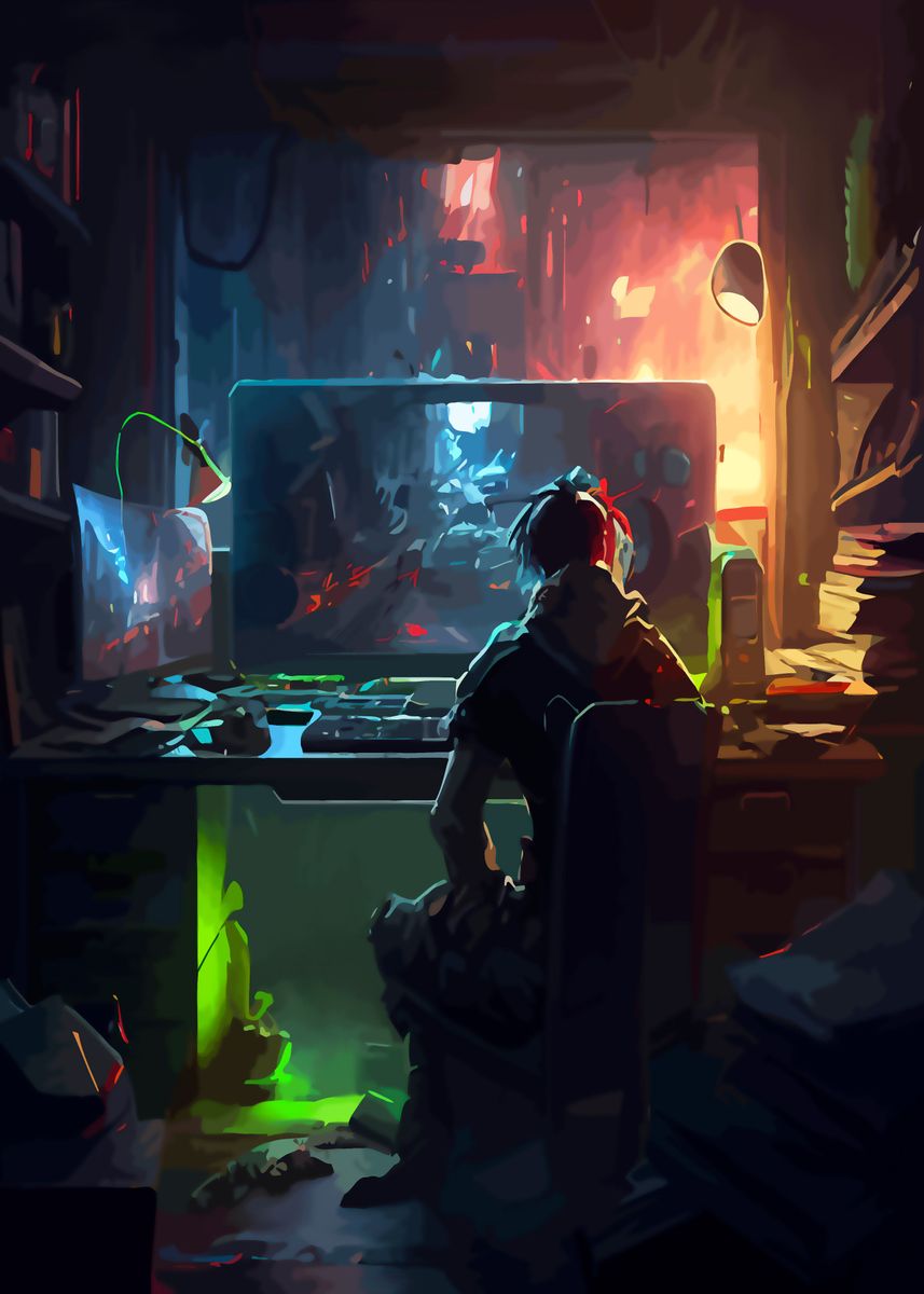 'Gaming Room Gamer Game' Poster by Animal Poster | Displate