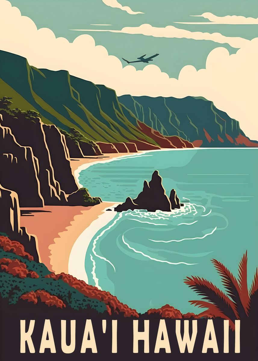 'Kauai Hawaii Travel' Poster by Khloi Marinoy | Displate