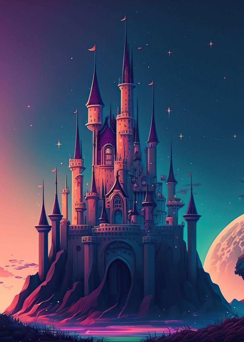 'Castle Landscape' Poster by Yannis Denton | Displate