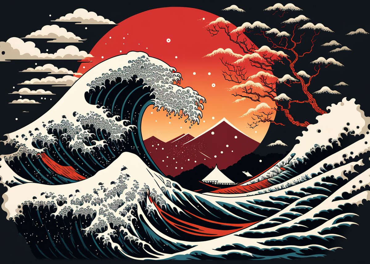 'Great wave off Kanagawa' Poster by King Kean  | Displate