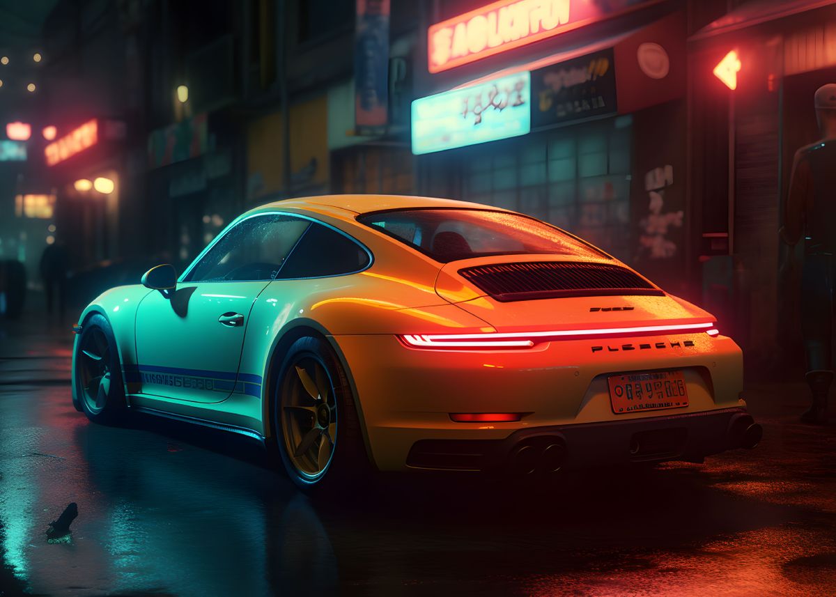'Porsche 911 In Tokyo' Poster by GoodLifeImages  | Displate