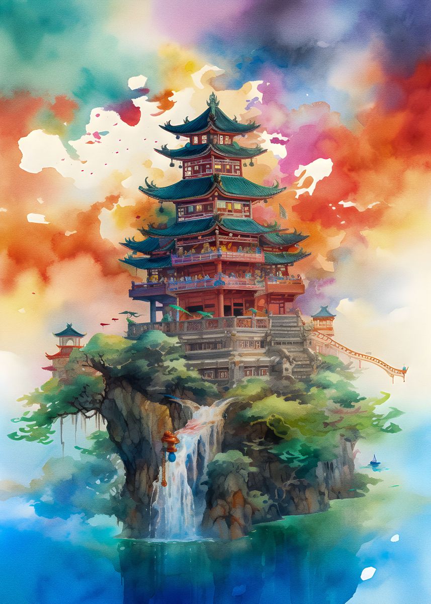 'Floating Island' Poster by Muhammad Irsan | Displate