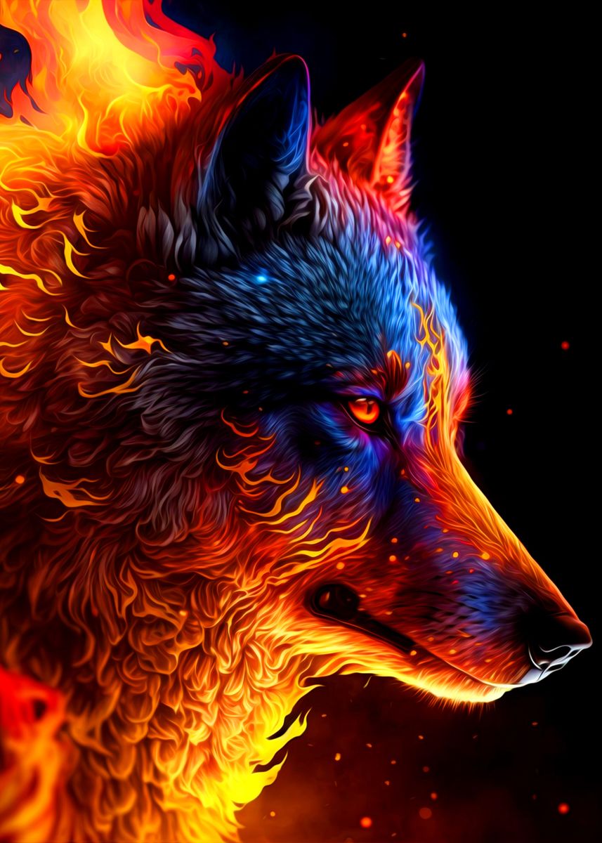 'Wolf' Poster, picture, metal print, paint by Tiker Arts | Displate