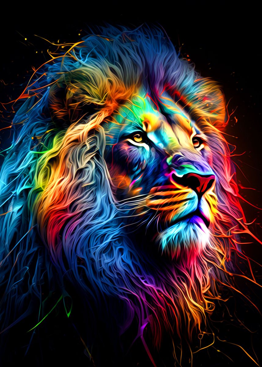 'Colorful Lion' Poster by minh doan | Displate