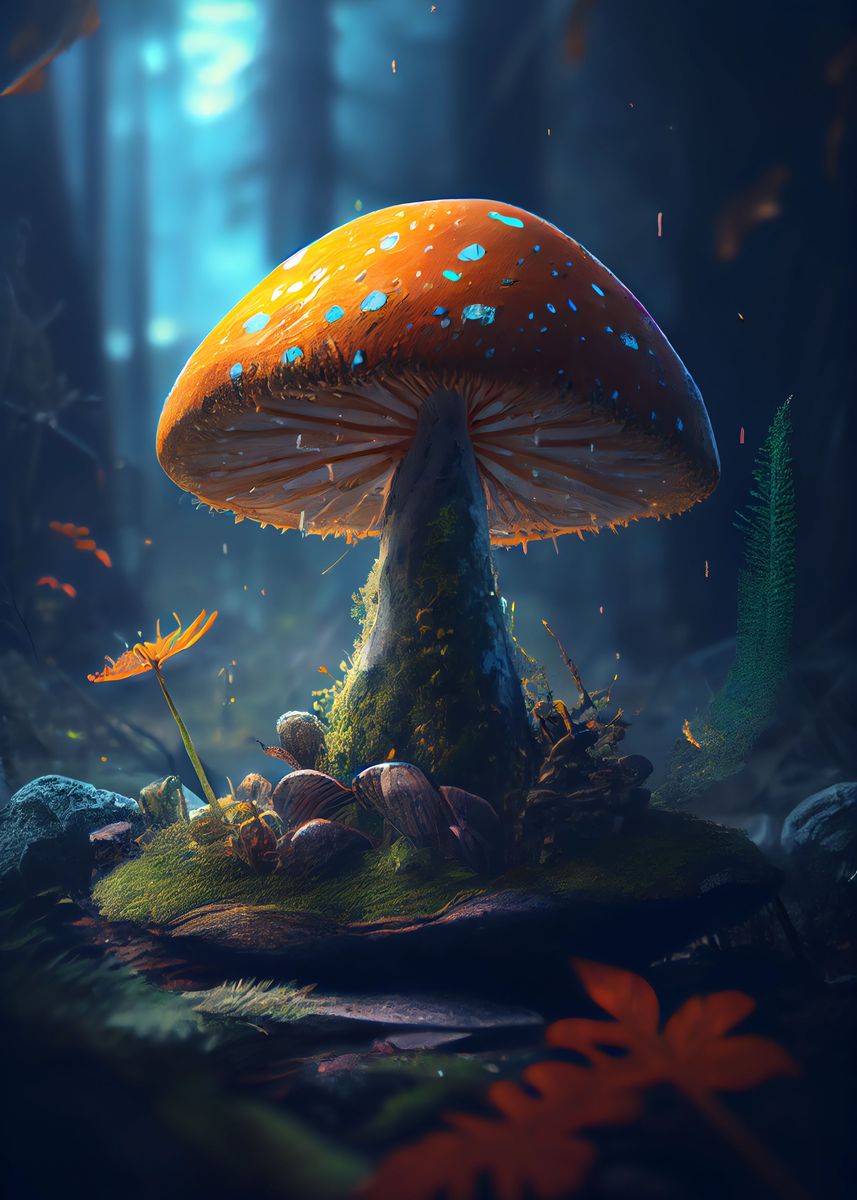 'Mushrooms Forest' Poster by DecoyDesign  | Displate