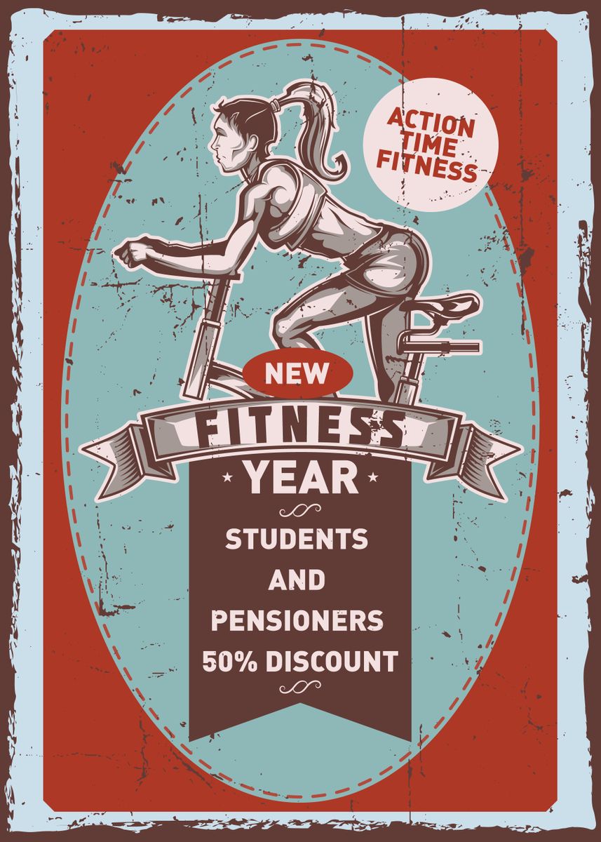 'Retro Fitness' Poster by 3am  | Displate