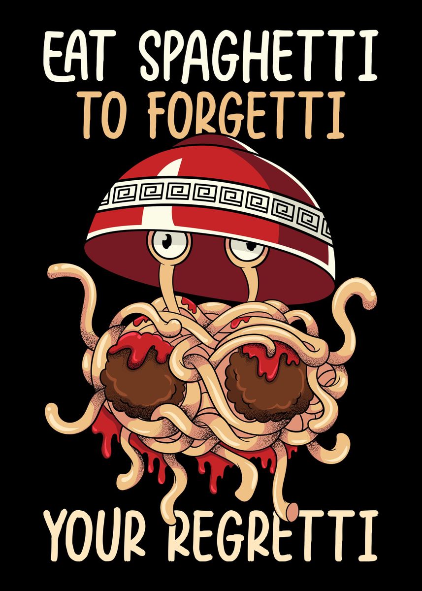 'Flying Spaghetti Monster' Poster by AestheticAlex  | Displate