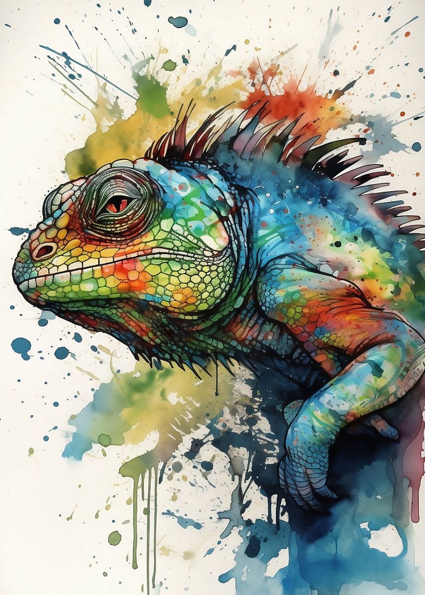 'Colorful Chameleon' Poster by professionaldesigns  | Displate
