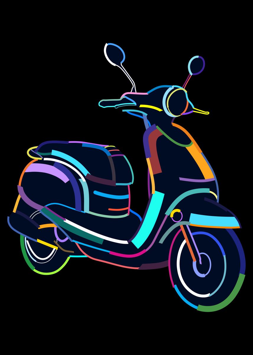 'Abstract retro scooter' Poster by Le Duc Hiep | Displate