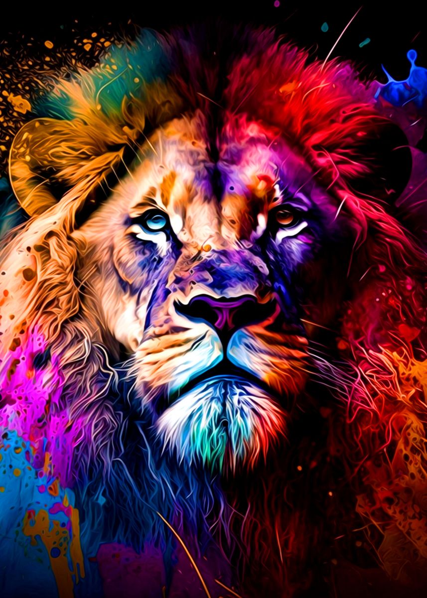 'Colorful Lion' Poster by minh doan | Displate