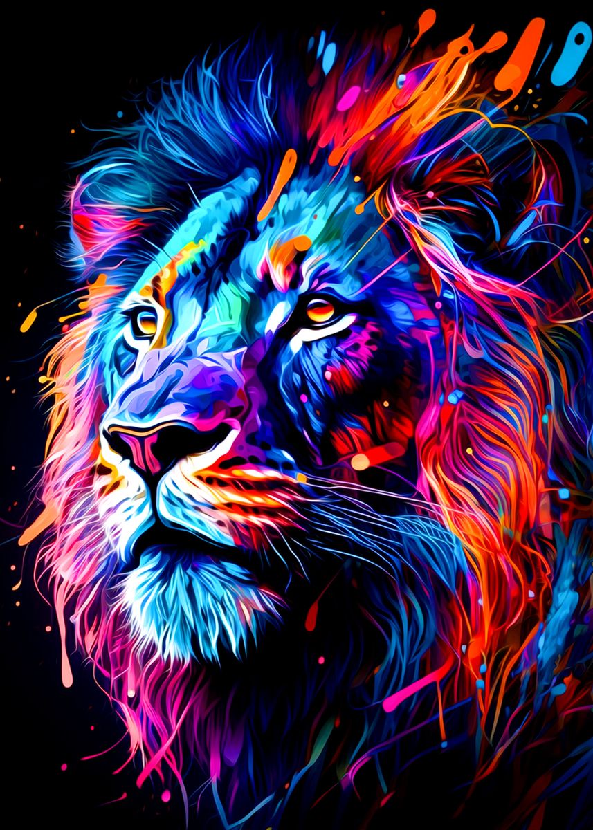 'Colorful Lion' Poster by minh doan | Displate