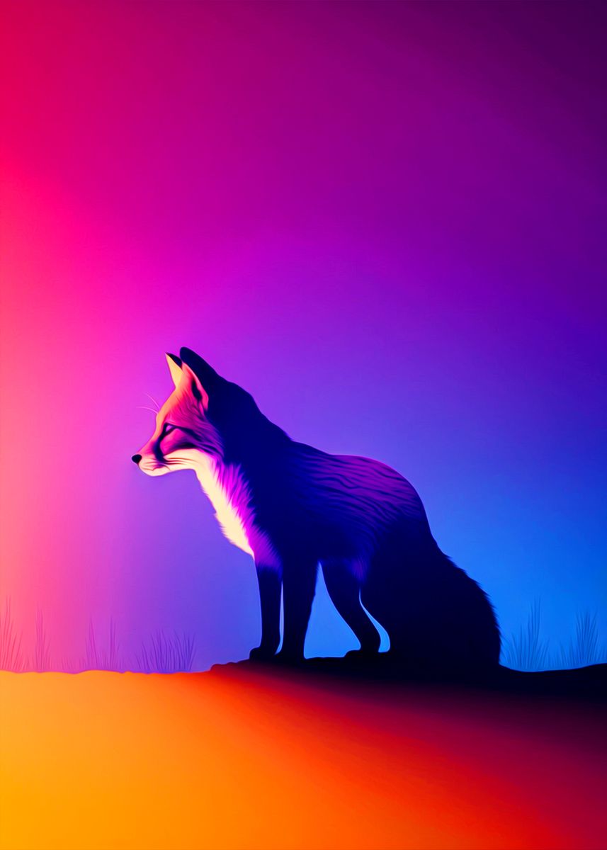 'Colorful Fox' Poster by Antaru Kisaru | Displate
