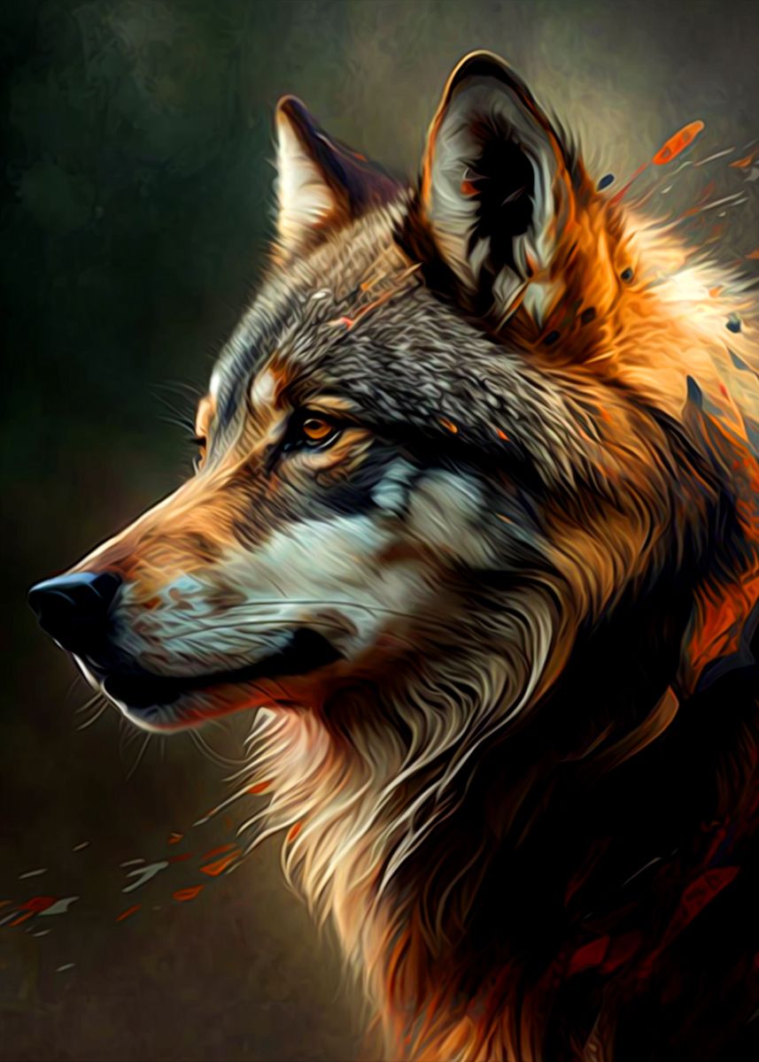 'Wolf' Poster, picture, metal print, paint by minh doan | Displate