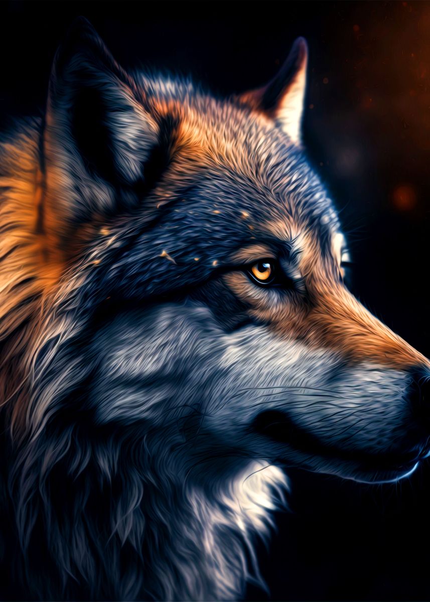 'Wolf' Poster, picture, metal print, paint by minh doan | Displate
