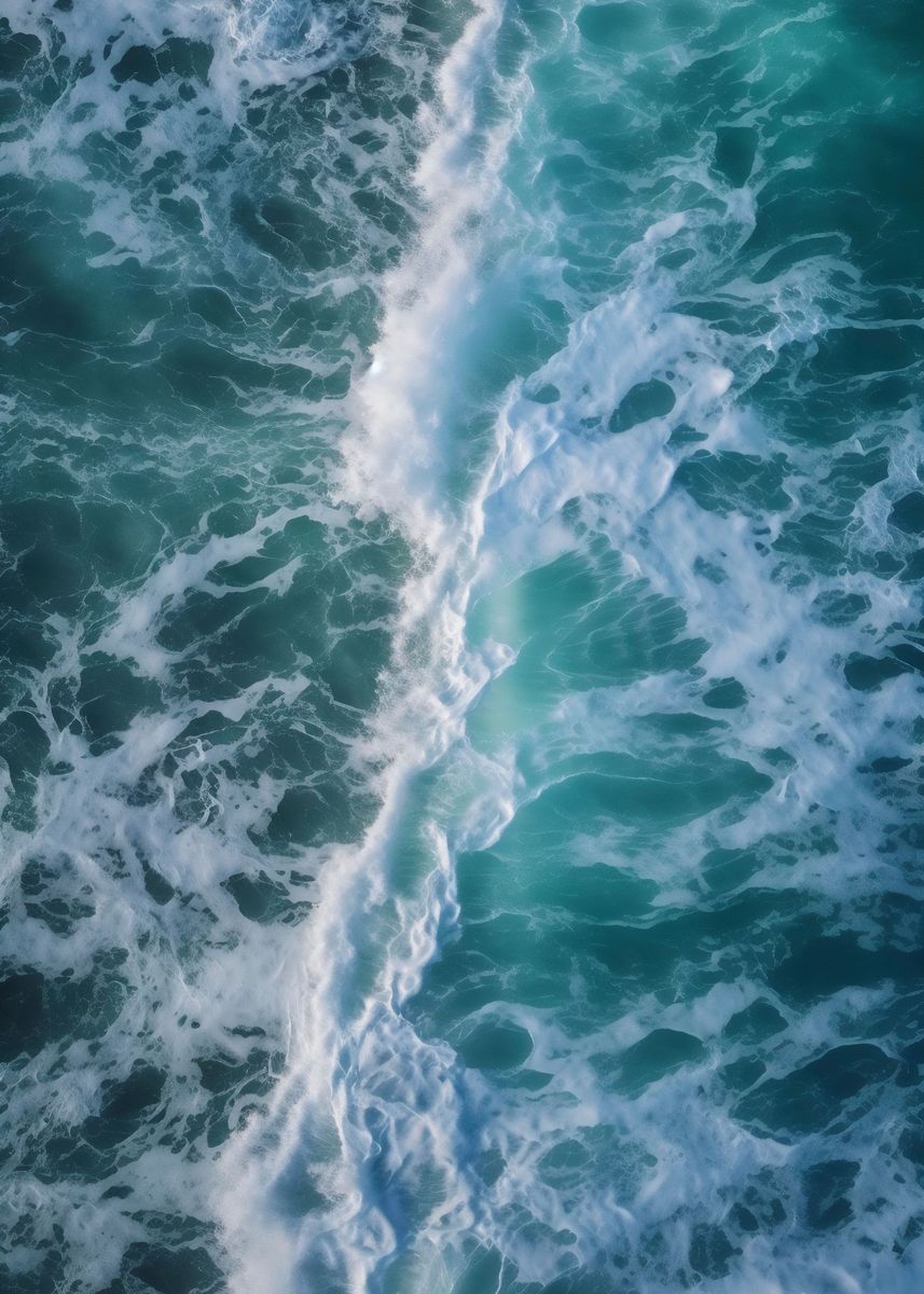 'Sea waves' Poster, picture, metal print, paint by Nathan Ponty | Displate