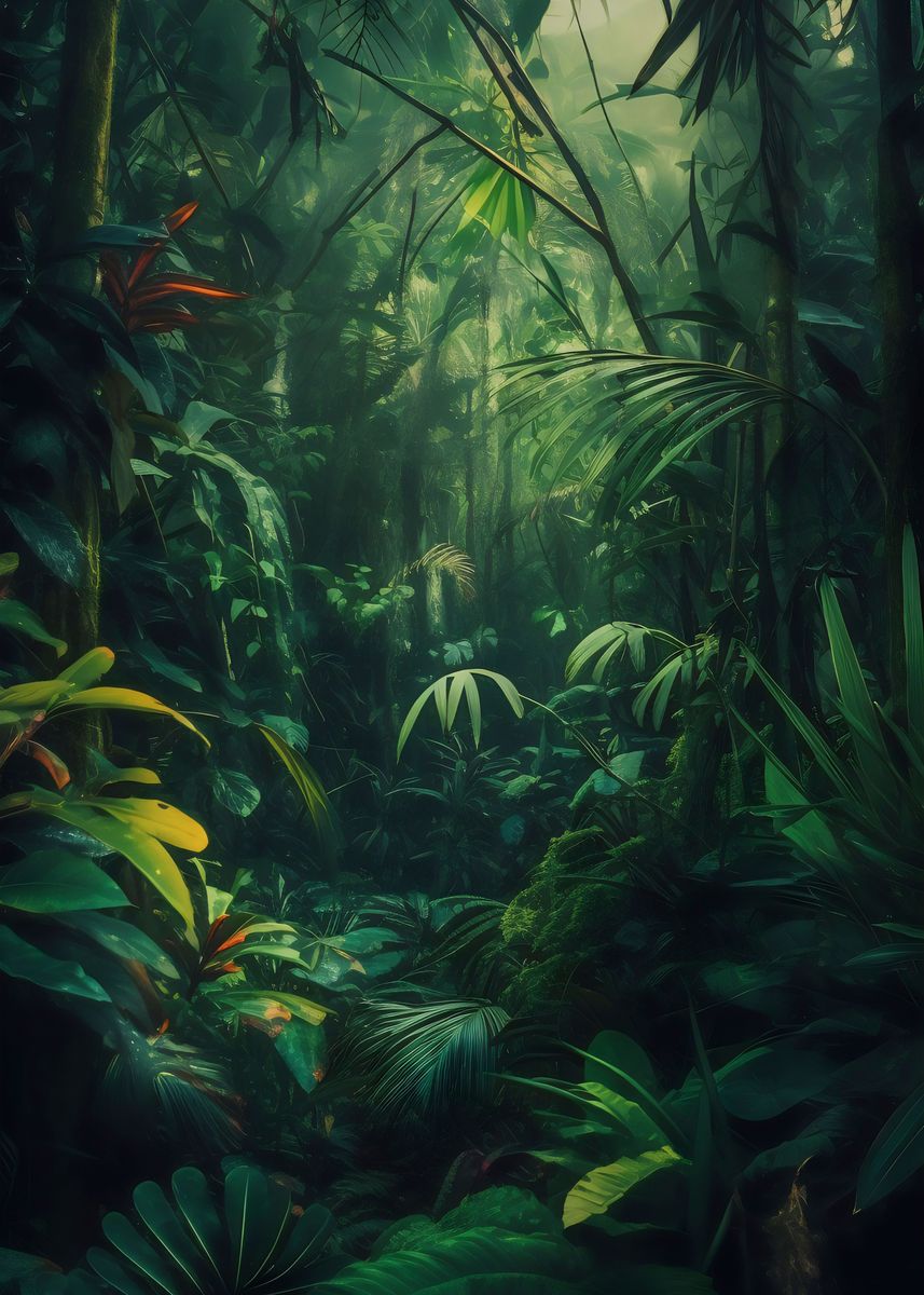 'Tropical Jungle' Poster, picture, metal print, paint by Nathan Ponty ...